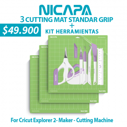 NI-C01 Mat Corte (TAPETE) NICAPA 30.5 x 30.5 Cm, For Cricut Explorer 2 y  Maker 