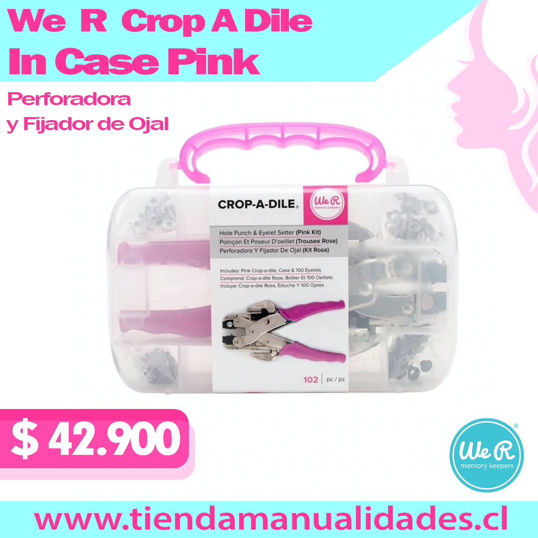 We R Memory Keepers Crop-A-Dile Hole Punch and Eyelet Setter Pink