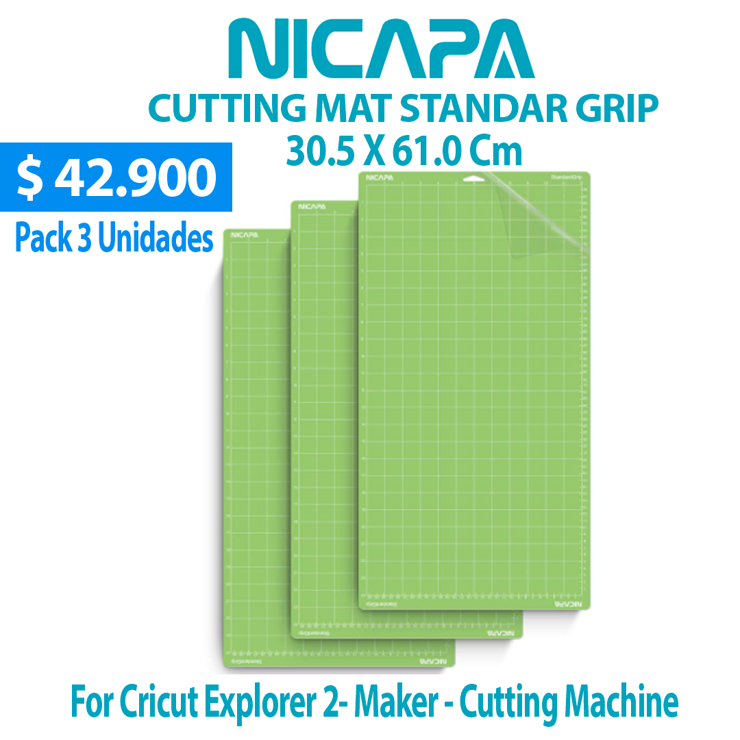 NI-C01 Mat Corte (TAPETE) NICAPA 30.5 x 30.5 Cm, For Cricut Explorer 2 y  Maker 