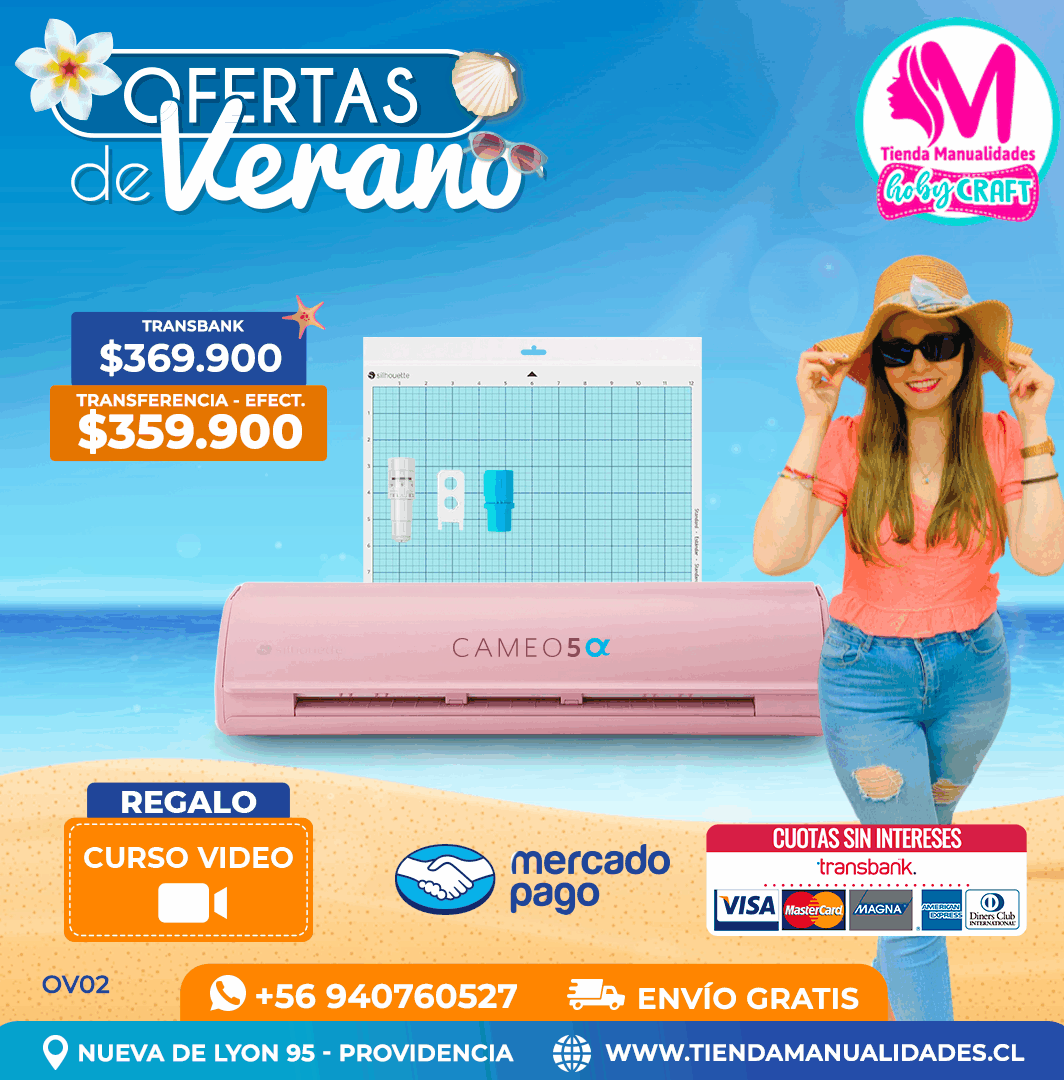 OV02 Kit Silhouette Cameo 5 Alfa rosada - Entrega inmediata