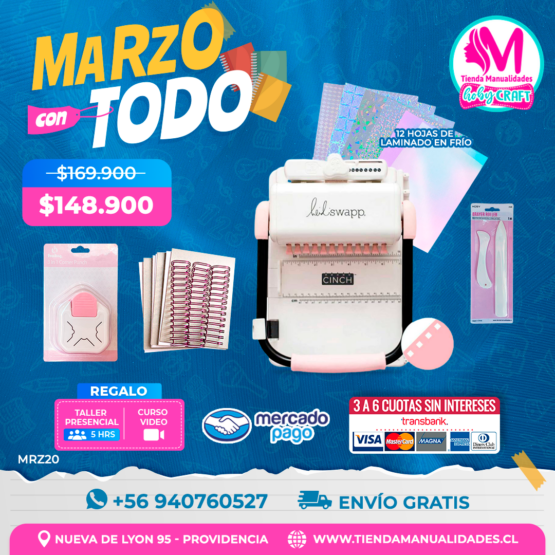 MRZ20 Kit encuadernadora Cinch rosa - Envío gratis