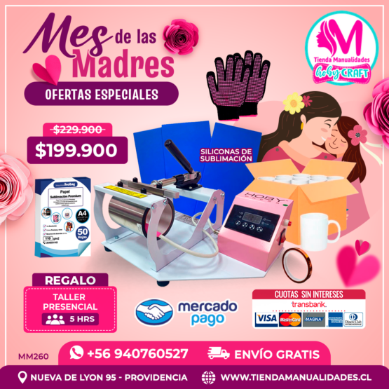 MM260 Kit Estampadora de tazas HobyPress - Envío gratis