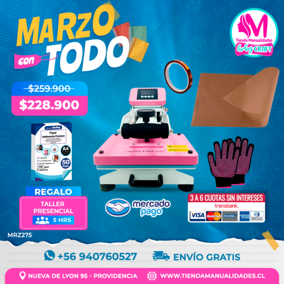 MRZ275 Kit Estampadora plana 23x30cm HobyPress - Envío gratis