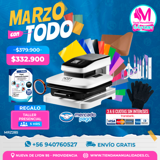 MRZ285 Kit Estampadora automática 38x38cm HobyPress - Envío gratis