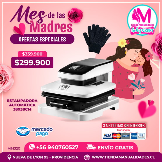 MM320 Estampadora automática 38x38cm HobyPress - Envío gratis