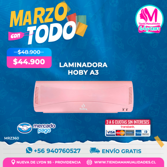 MRZ360 Laminadora Hoby A3 - Envío gratis