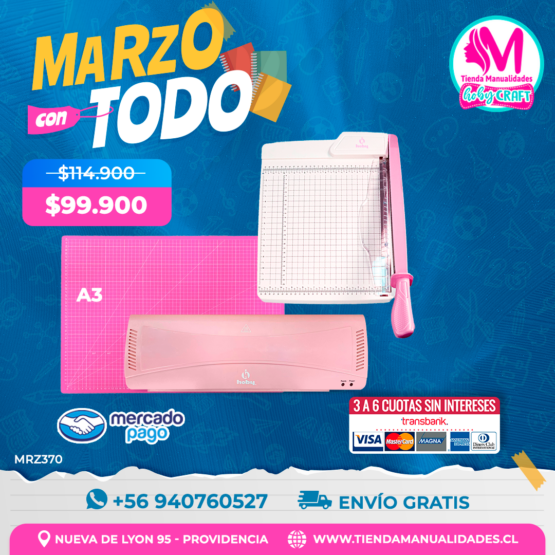 MRZ370 Kit de Laminadora Hoby A3 + Guillotina Hoby 30x30cm - Envío gratis