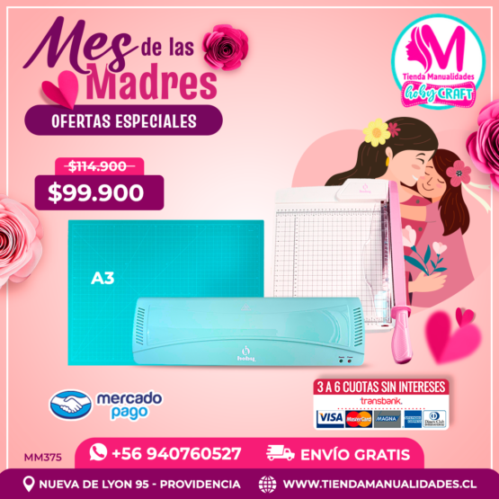 MM375 Kit de Laminadora Hoby A3 + Guillotina Hoby 30x30cm - Envío gratis