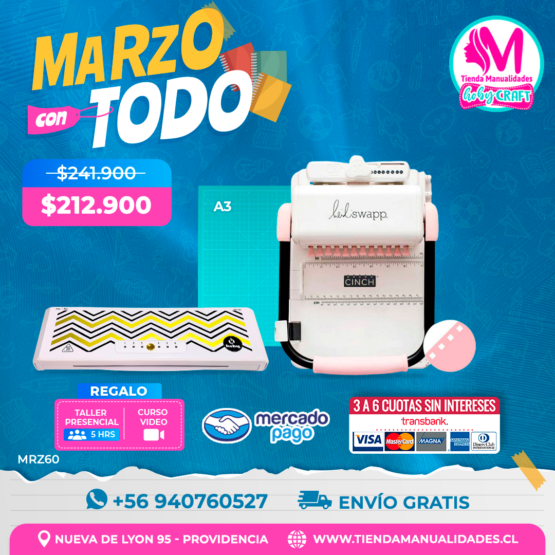 MRZ60 Kit encuadernadora Cinch rosa - Envío gratis