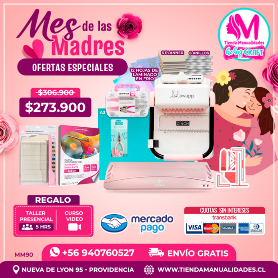 MM90 Kit encuadernadora Cinch rosa - Envío gratis