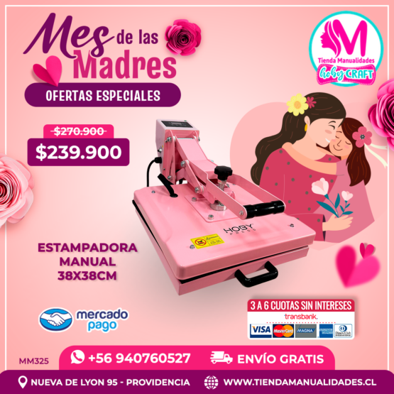 MM325 Estampadora plana 38x38cm HobyPress - Envío gratis