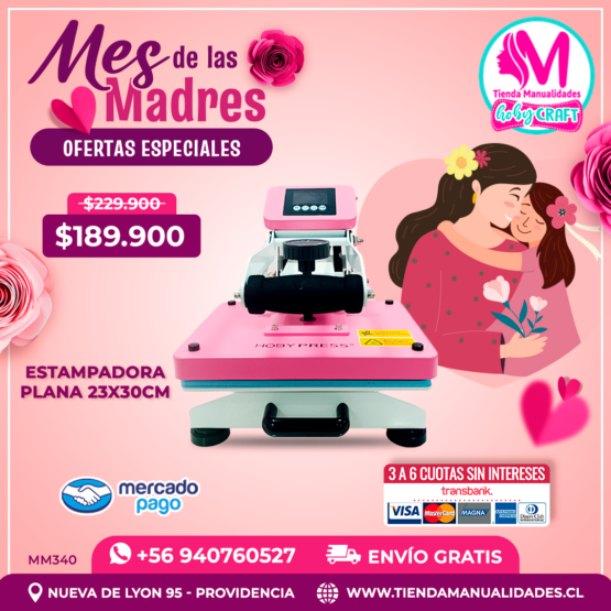 MM340 Estampadora plana 23x30cm HobyPress - Envío gratis