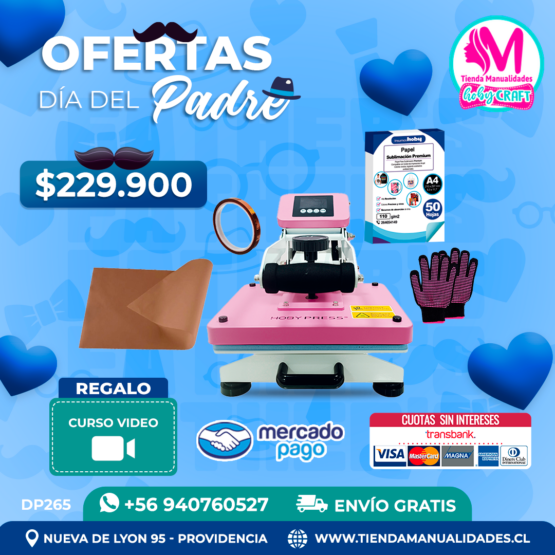 DP265 Kit Estampadora plana 23x30cm HobyPress - Envío gratis