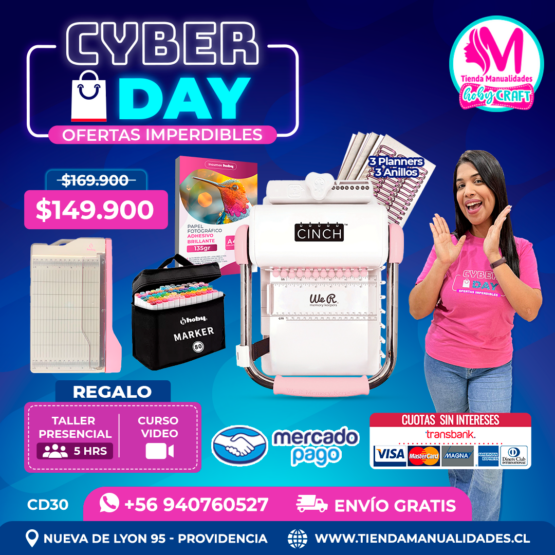 CD30 Kit encuadernadora Cinch rosa - Envío gratis