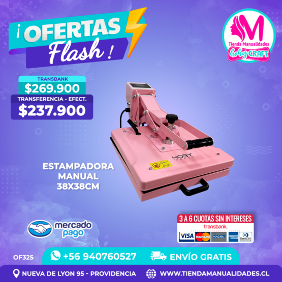 OF325 Estampadora plana 38x38cm HobyPress - Envío gratis