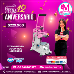 AV330 Estampadora de gorros HobyPress - Envío gratis