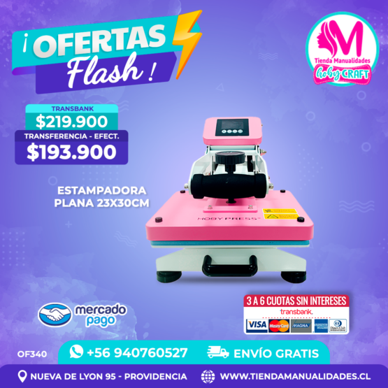 OF340 Estampadora plana 23x30cm HobyPress - Envío gratis