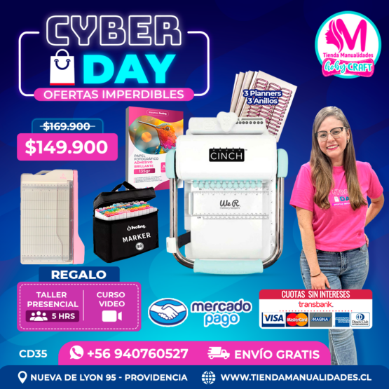 CD35 Kit encuadernadora Cinch verde - Envío gratis