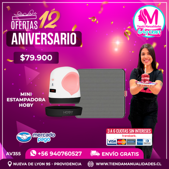 AV355 Mini Estampadora HobyPress - Envío gratis