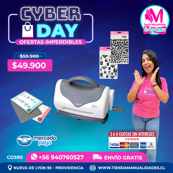 CD390 Texturizadora Sizzix – Entrega inmediata