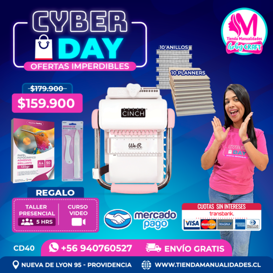 CD40 Kit encuadernadora Cinch rosa - Envío gratis