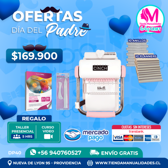 DP40 Kit encuadernadora Cinch rosa - Envío gratis