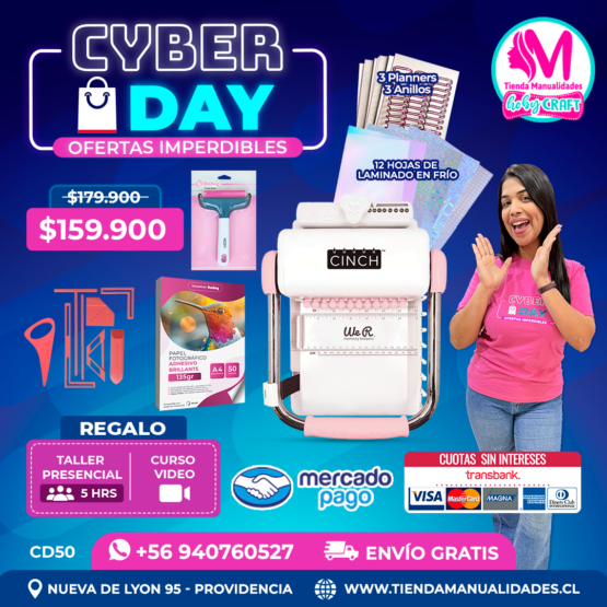 CD50 Kit encuadernadora Cinch rosa - Envío gratis