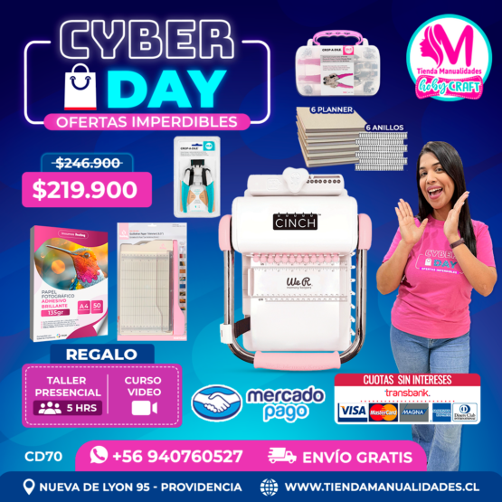 CD70 Kit encuadernadora Cinch rosa - Envío gratis