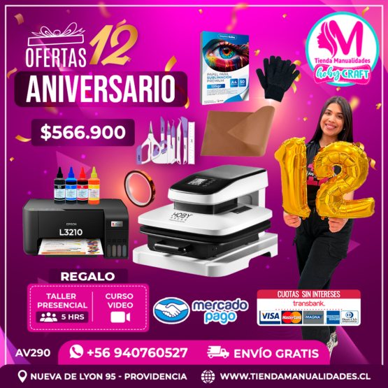 AV290 Kit Estampadora automática 38x38cm HobyPress - Envío gratis