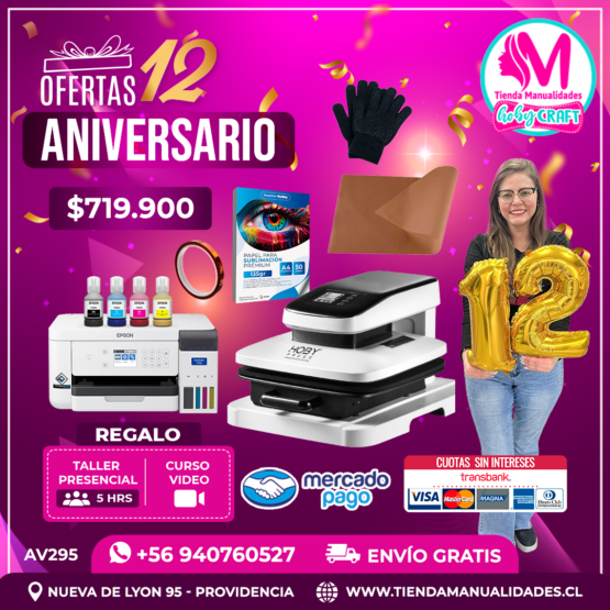 AV295 Kit Estampadora automática 38x38cm HobyPress - Envío gratis