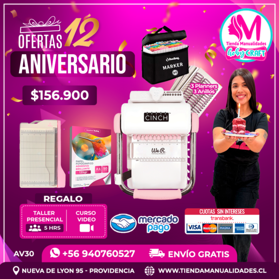 AV30 Kit encuadernadora Cinch rosa - Envío gratis