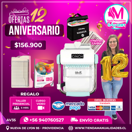 AV35 Kit encuadernadora Cinch verde - Envío gratis