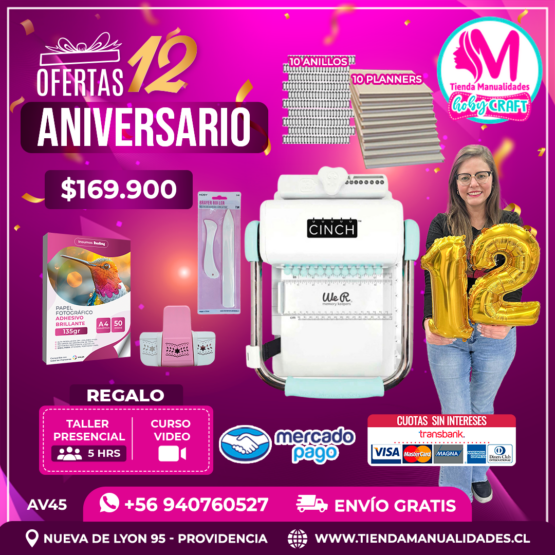 AV45 Kit encuadernadora Cinch verde - Envío gratis