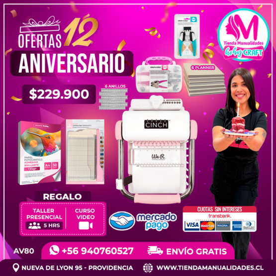 AV80 Kit encuadernadora Cinch rosa - Envío gratis