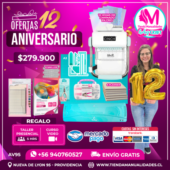 AV95 Kit encuadernadora Cinch verde - Envío gratis