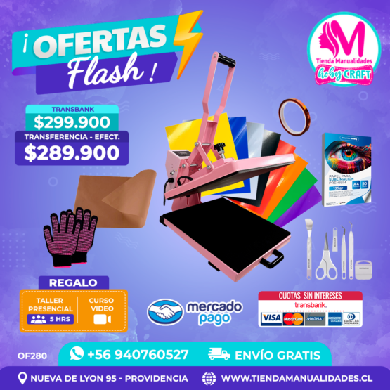OF280 Kit Estampadora plana 38x38cm HobyPress - Envío gratis