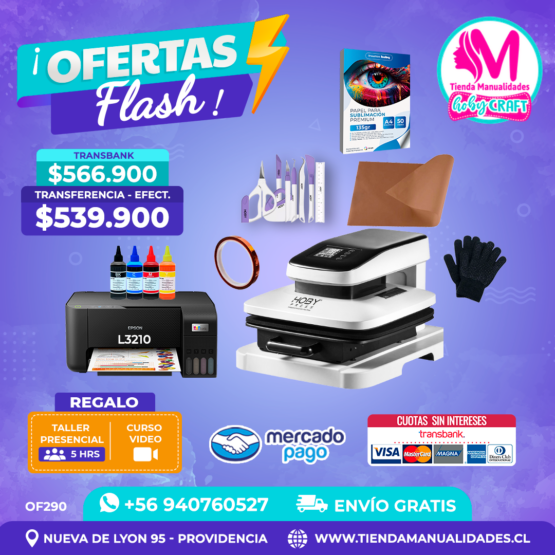 OF290 Kit Estampadora automática 38x38cm HobyPress - Envío gratis