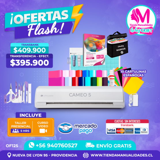 OF125 Kit Silhouette Cameo 5 + Taller presencial - Envío gratis