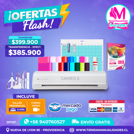OF127 Kit Silhouette Cameo 5 + Taller presencial - Envío gratis