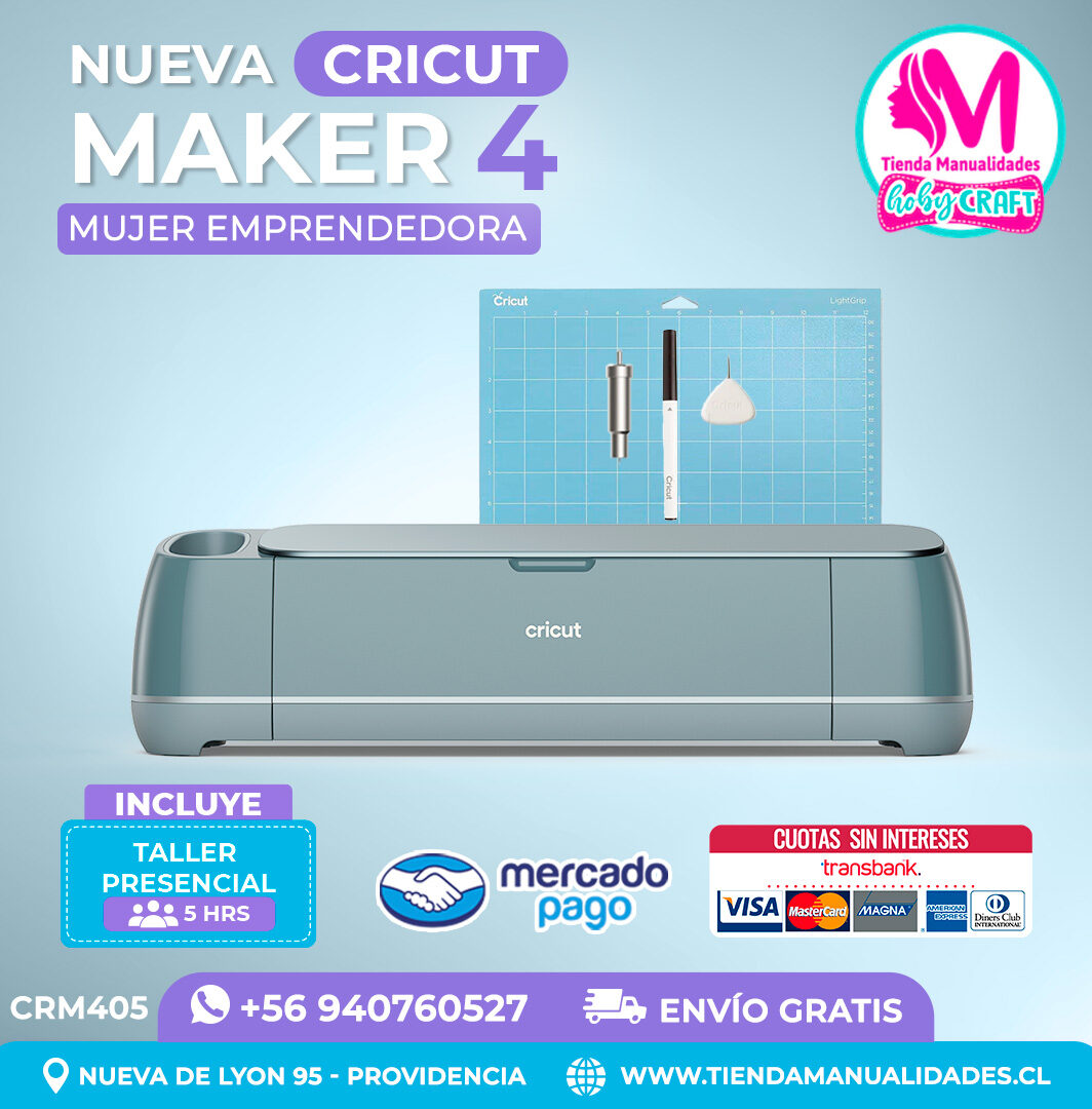 CRM405 Plotter Cricut Maker 4 - Taller presencial - Envío gratis - Entrega inmediata