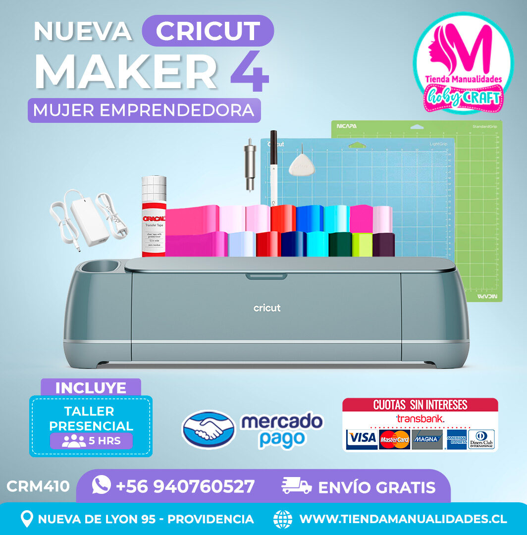 CRM410 Plotter Cricut Maker 4 - Taller presencial - Envío gratis - Entrega inmediata