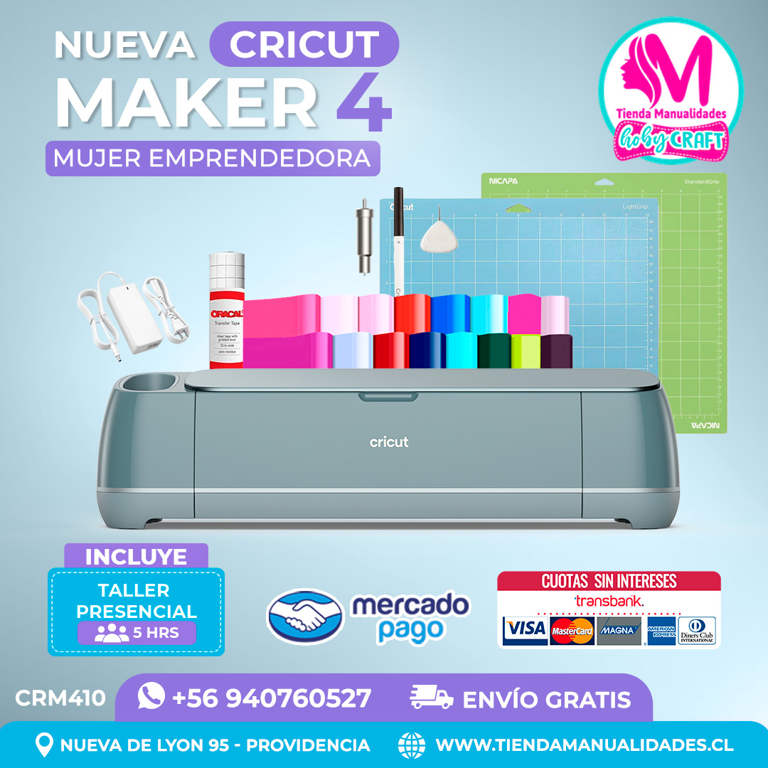 CRM410 Plotter Cricut Maker 4 - Taller presencial - Envío gratis - Entrega inmediata