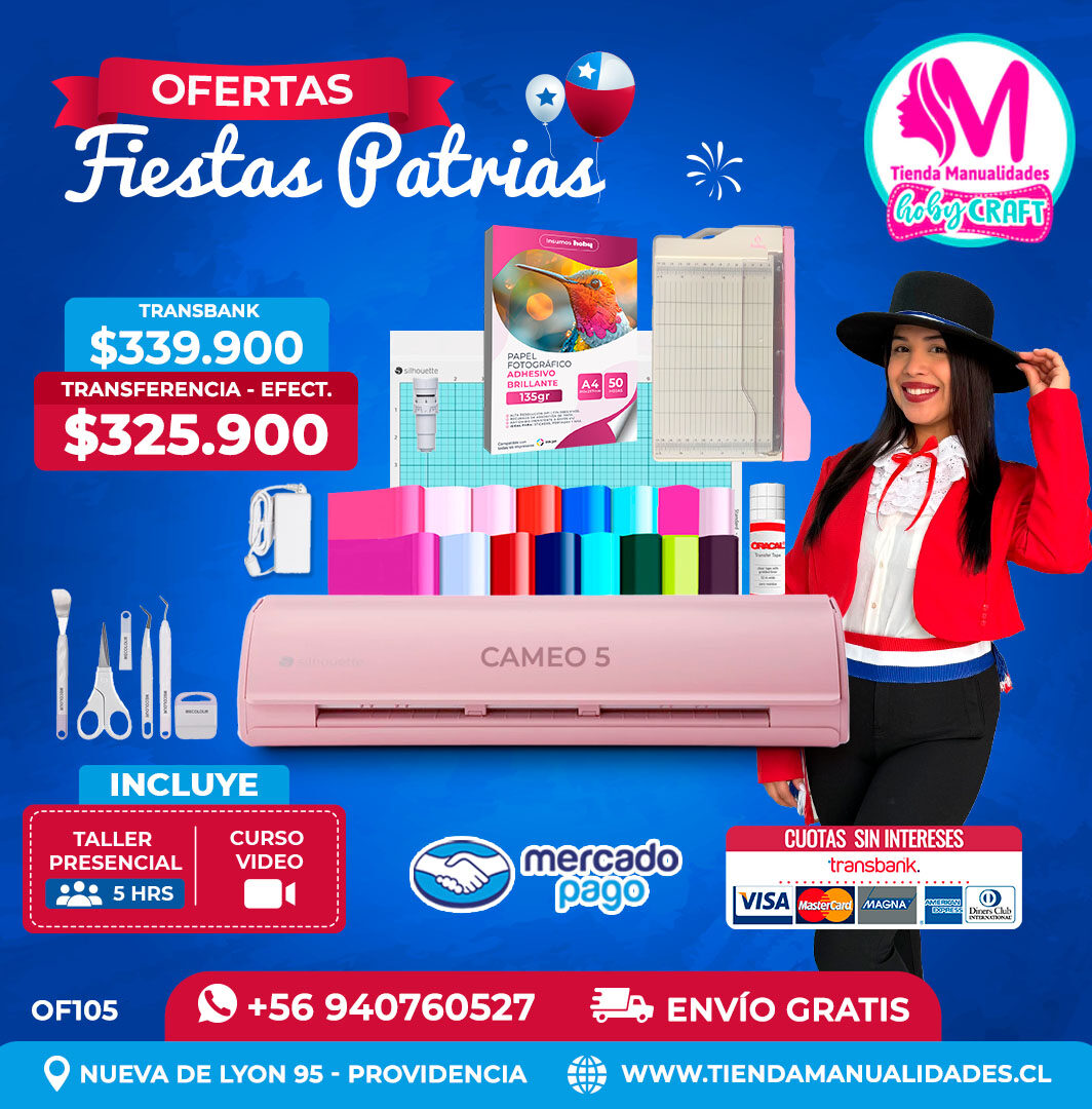 FP105 Kit Silhouette Cameo 5 rosada – Envío gratis