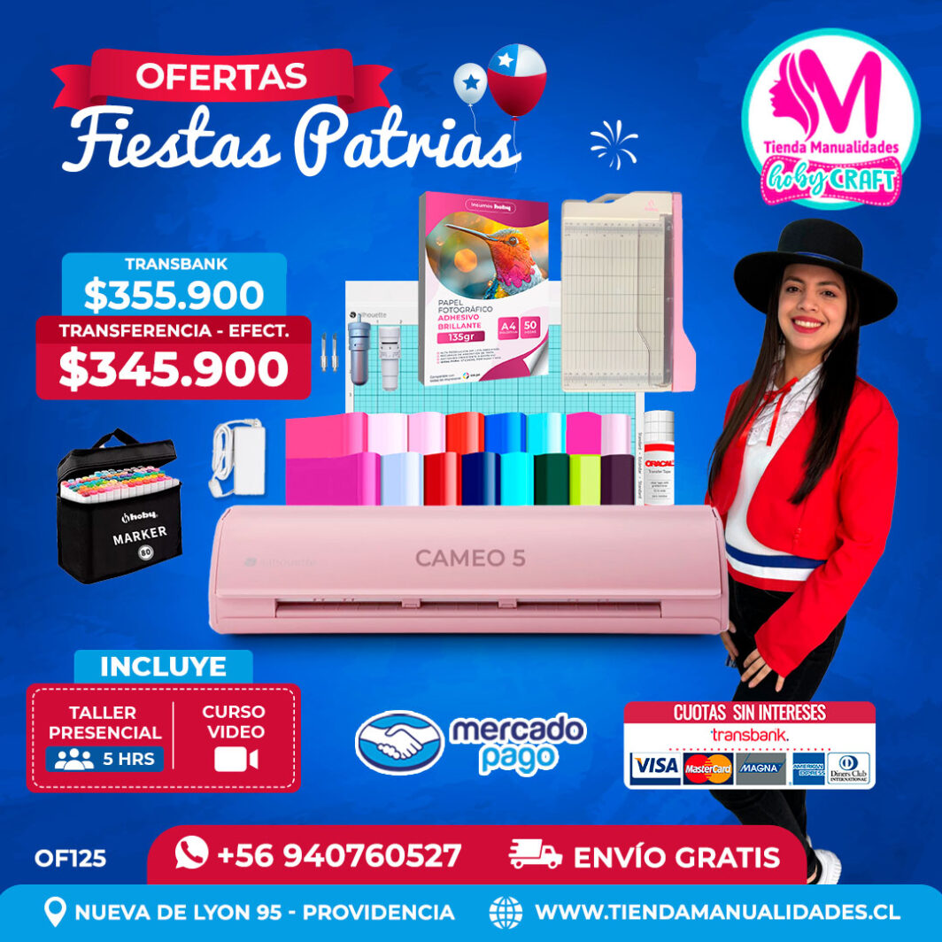 FP125 Kit Silhouette Cameo 5 rosada – Envío gratis
