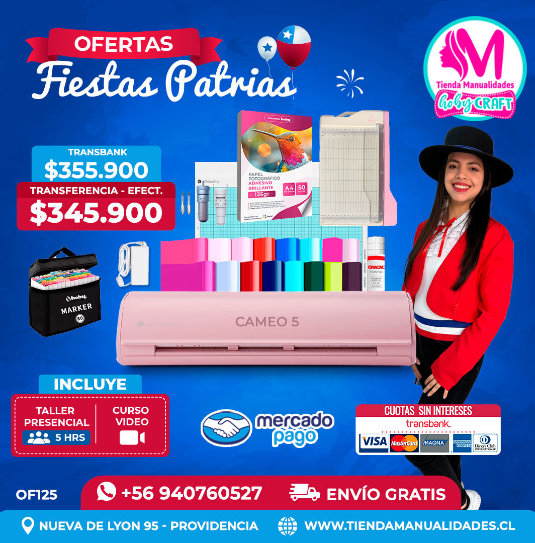 FP125 Kit Silhouette Cameo 5 rosada – Envío gratis