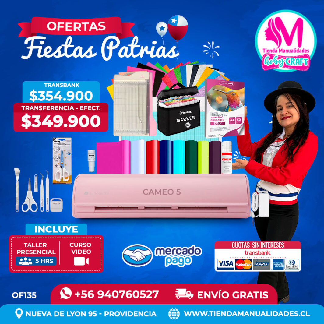 FP135 Kit Silhouette Cameo 5 rosada – Envío gratis