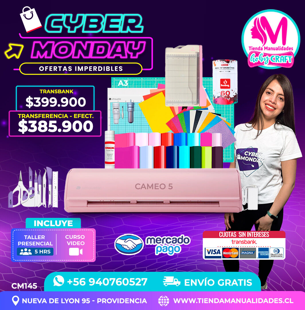 CM145 Kit Silhouette Cameo 5 rosada – Envío gratis