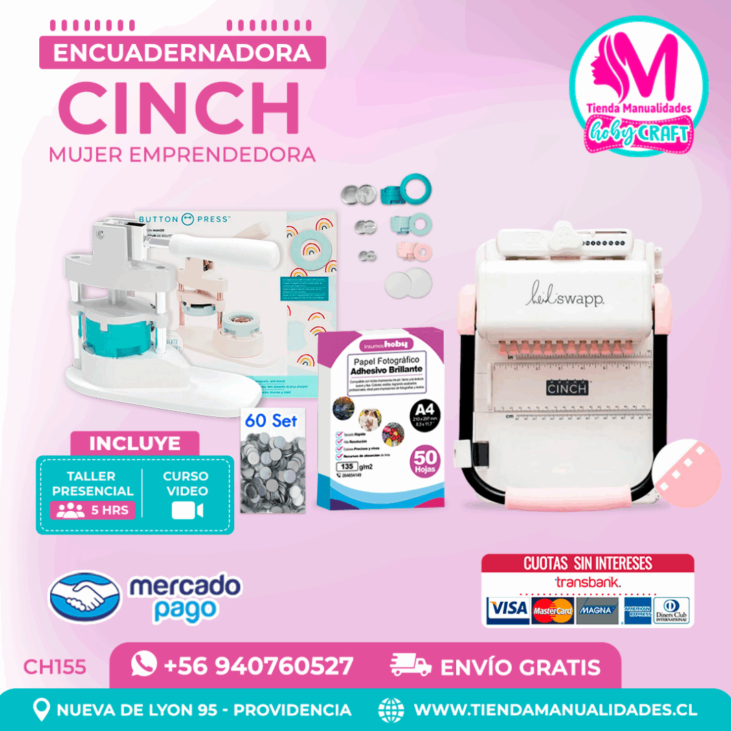 CH155 Cinch rosada + Curso Video + Taller presencial - Envío Gratis - Entrega Inmediata