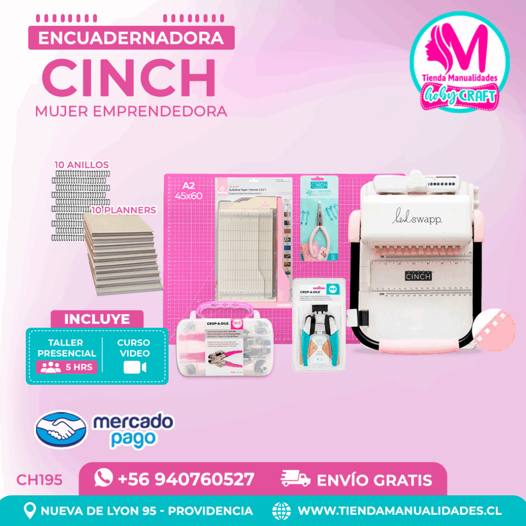 CH195 Cinch rosada + Curso Video + Taller presencial - Envío Gratis - Entrega Inmediata