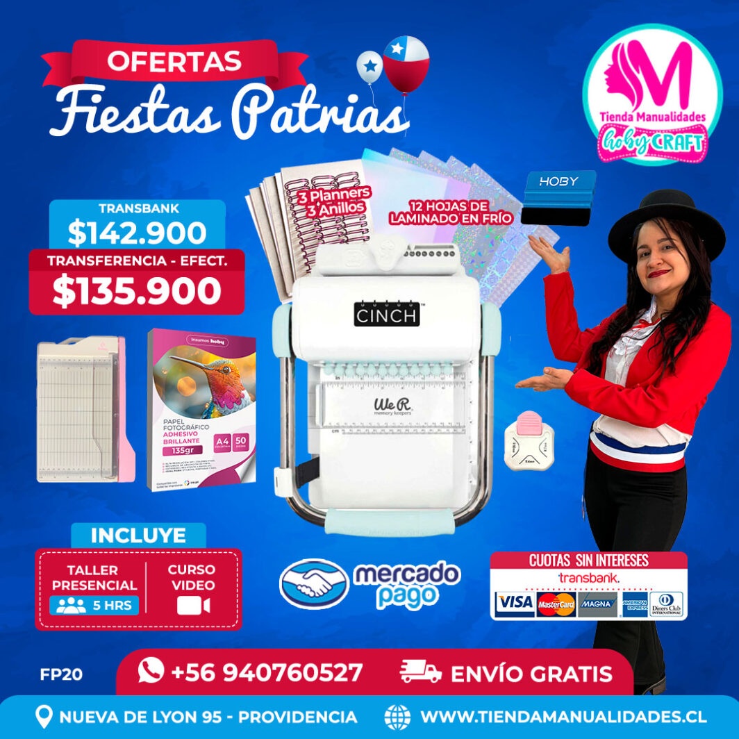 FP20 Kit encuadernadora Cinch verde – Envío gratis